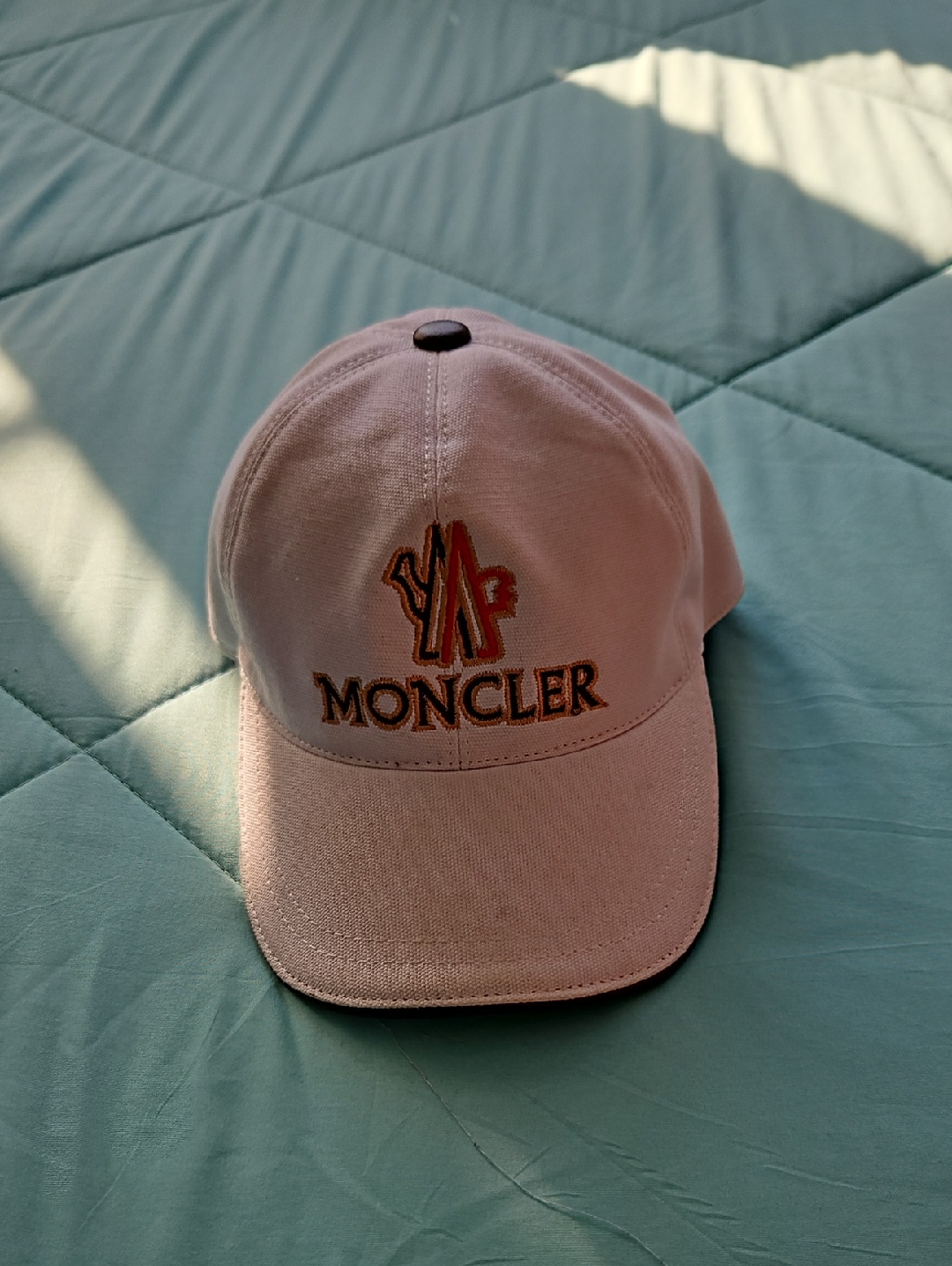 Moncler White Logo Baseball Cap